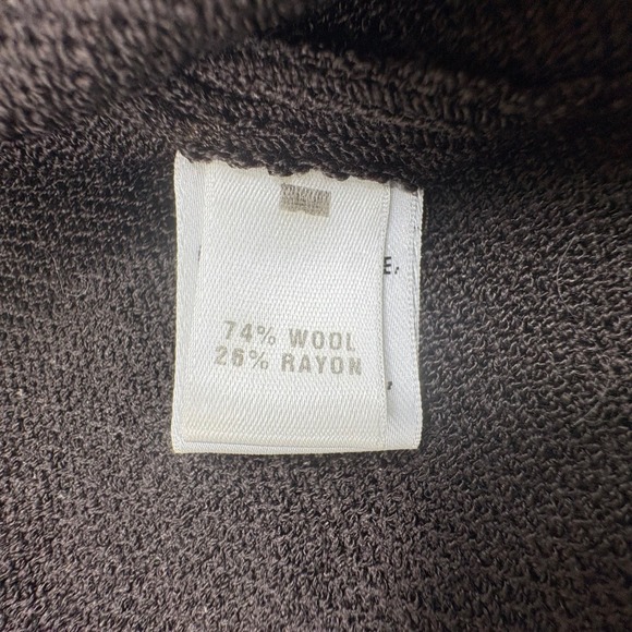 St John Collection Chocolate Brown Ruffle‎ Front Open Knit Cardigan Sweater 8 - Picture 7 of 14